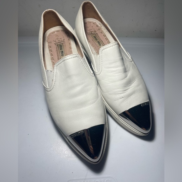 Miu miu / Miu Miu White snearker shoes color White sz 37 - Picture 14 of 15